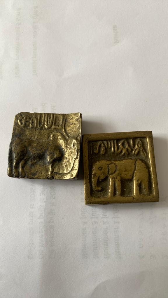 2 indus  zegels brass, brons koper, Antiek en Kunst, Antiek | Koper en Brons, Ophalen of Verzenden