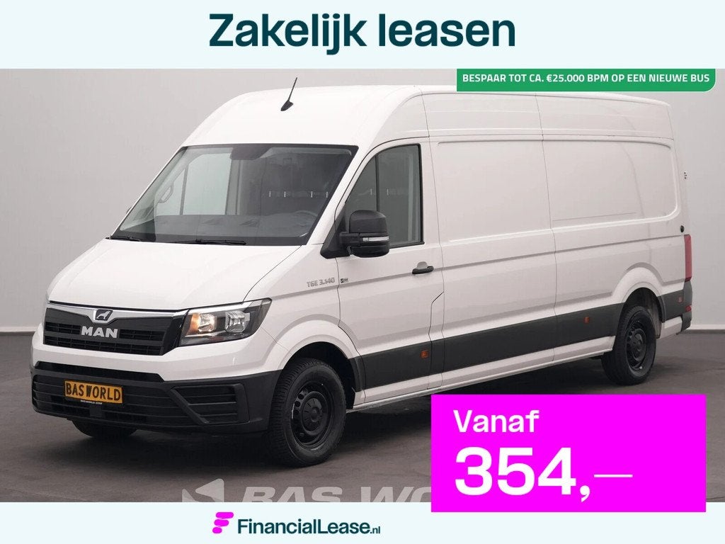 MAN TGE 3.140 Automaat L4H3 Trekhaak Airco Cruise Camera Euo, Automaat, Stof, Gebruikt, Euro 6