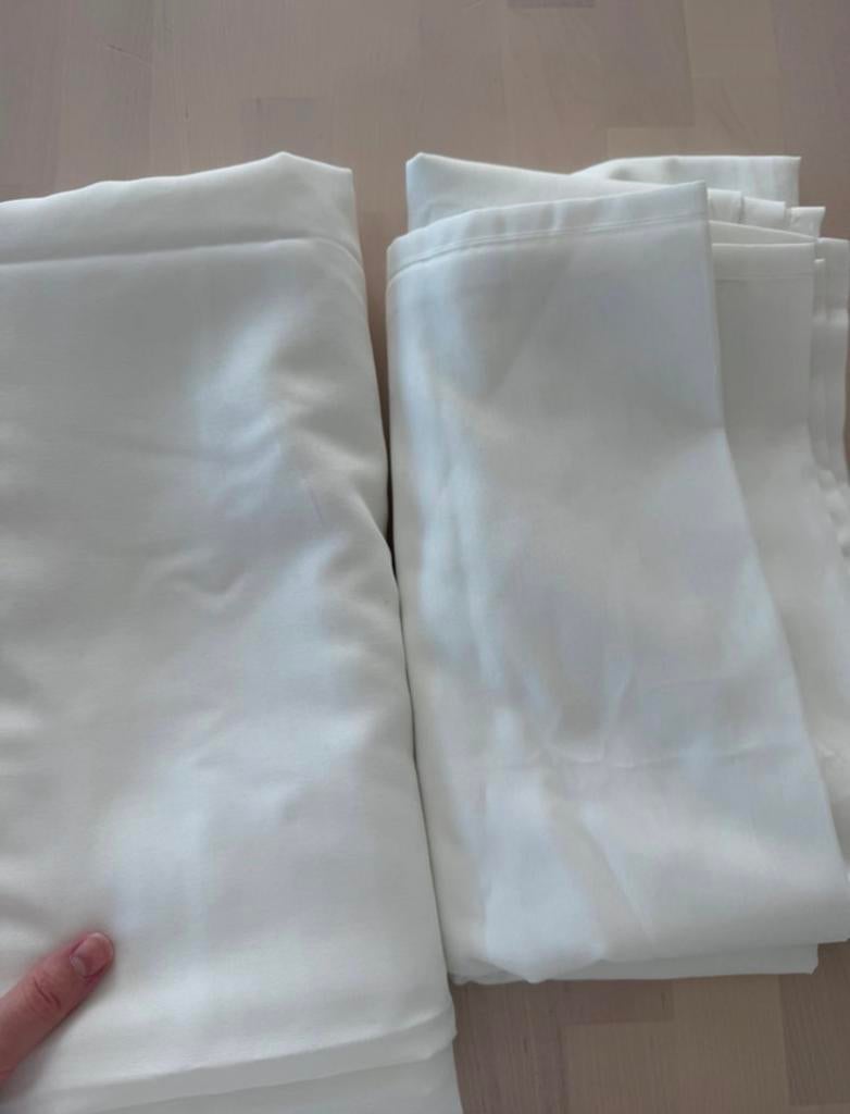 Witte gordijnen - 2 stuks nieuw, 100 tot 150 cm, 200 cm of meer, Wit, Ophalen of Verzenden