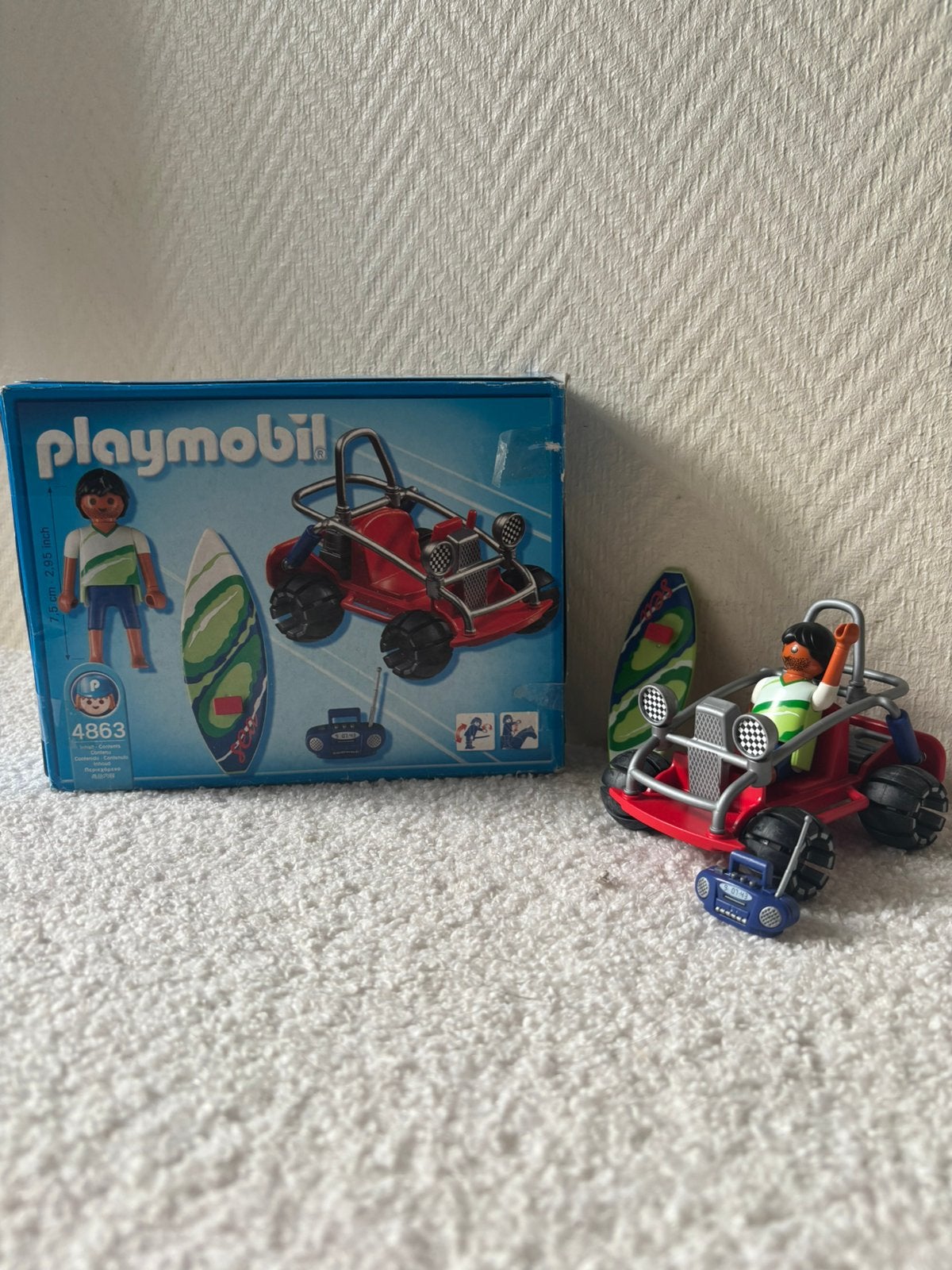 Playmobil 4863 Strandbuggy met surfer – compleet + doos, Gebruikt, Complete set, Overige typen, Ophalen of Verzenden