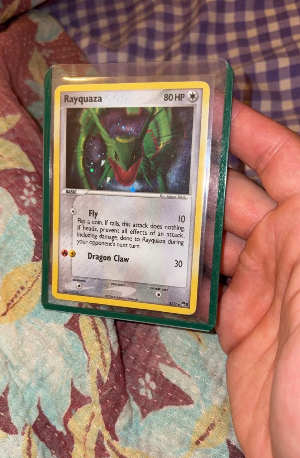 Rayquaza Holo SWIRL version pop series 1 pokemon kaart 3/17, Ophalen of Verzenden, Zo goed als nieuw