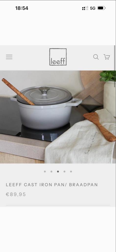 Nieuwe Leeff Gietijzeren Braadpan - Ongebruikt in Doos, Nieuw, Ophalen of Verzenden, Koekenpan of Braadpan, Gietijzer