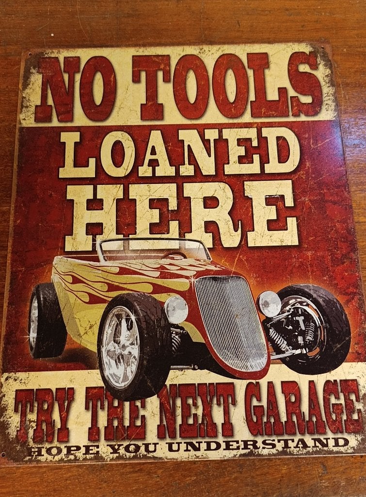 Metalen No Tools Hotrod bord, Ophalen of Verzenden, Zo goed als nieuw, Reclamebord
