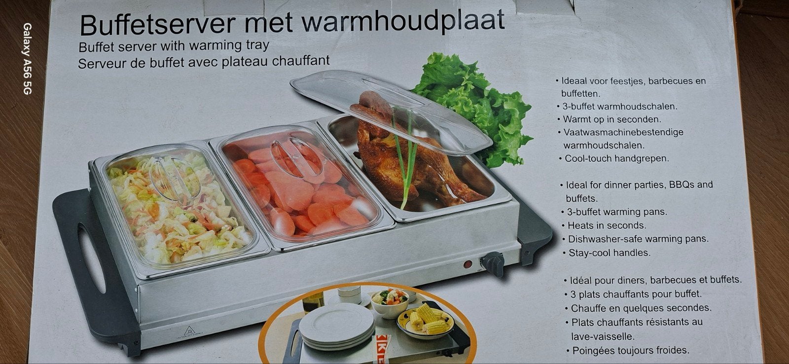 Buffetserver met warmhoudplaat - Nieuw in doos, Witgoed en Apparatuur, Onderdelen en Toebehoren, Nieuw, Ophalen