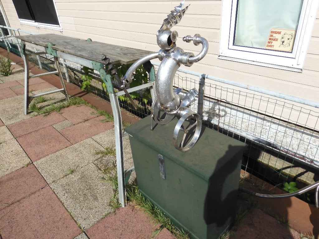 scrap metal  Figuur, 65 cm, Zilver, Object, Ophalen of Verzenden