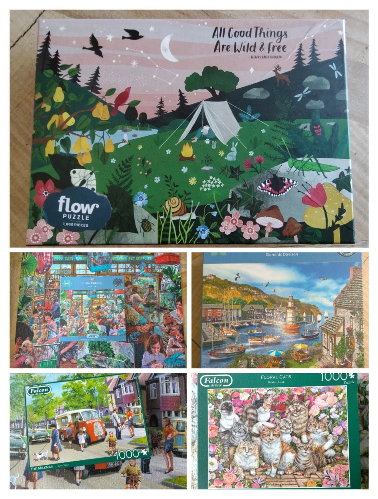 Falcon, Gibsons en Flow puzzels, Ophalen of Verzenden, 500 t/m 1500 stukjes, Zo goed als nieuw, Legpuzzel