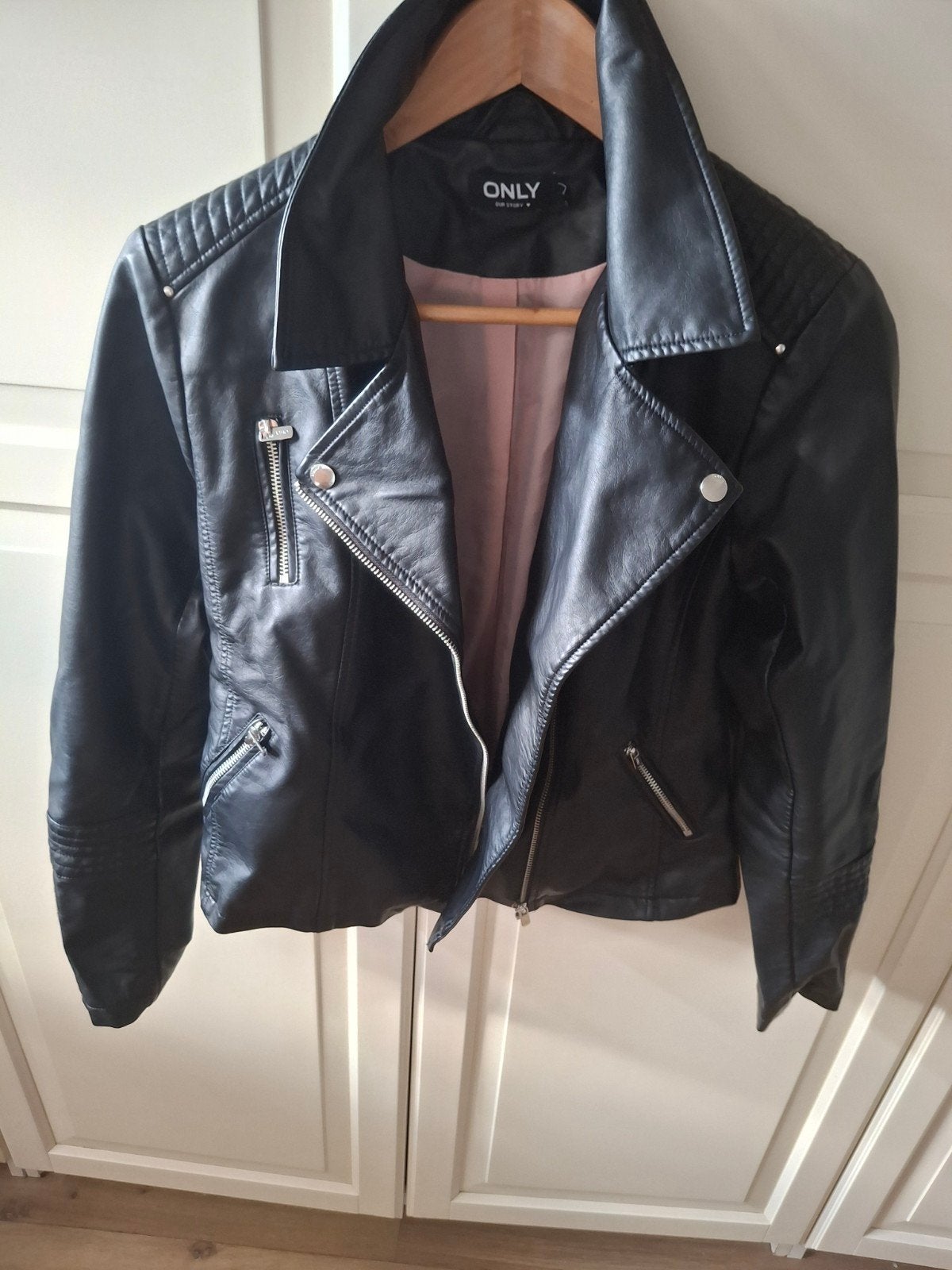 Only bikerjas imitatieleer maat 38, Kleding | Dames, Maat 38/40 (M), Only, Zwart, Ophalen of Verzenden