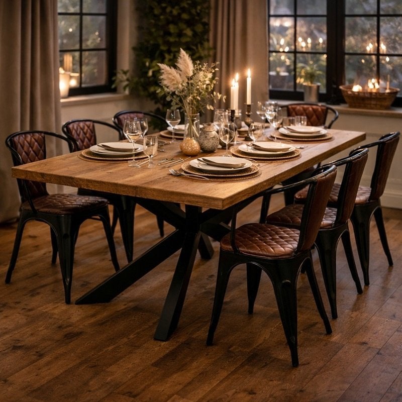 Eetkamertafel Dinertafel Mangohout Tafel Mango Keukentafel, Overige houtsoorten, Info@dehanzeherten.nl, De Hanze Herten BV, Vijf personen of meer
