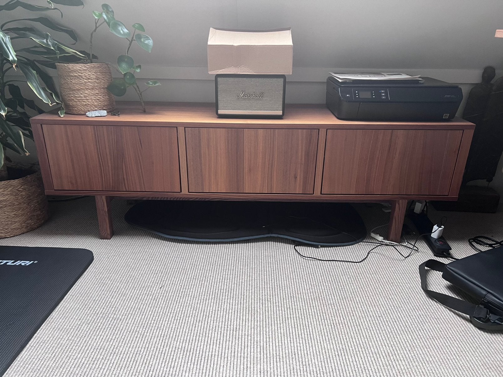 Ikea Stockholm walnoot tv meubel, Ophalen, Overige materialen, Gebruikt, 150 tot 200 cm