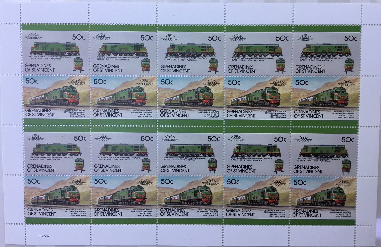 Grenadines of St. Vincent kavel Vi 1, Ophalen of Verzenden, Postfris, Treinen