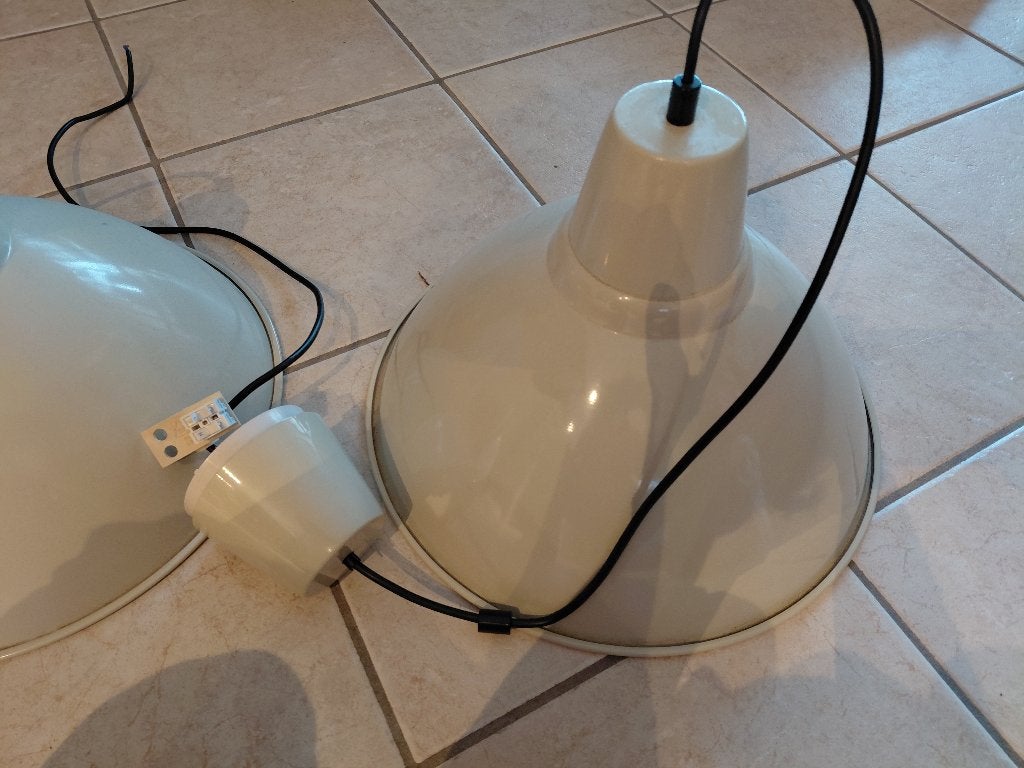 2 hanglampen, Ophalen, Zo goed als nieuw, Metaal, E27 (groot)