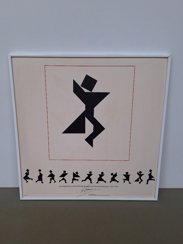 vintage Tangram interactief kunstwerk 100jr V&D 51x51cm, Ophalen of Verzenden