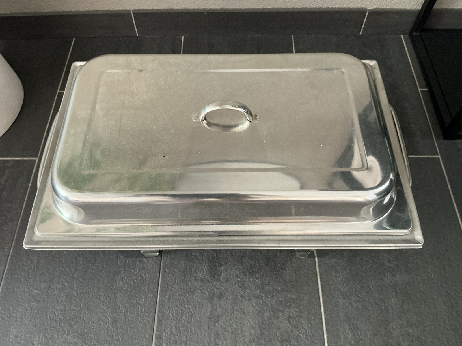 Shaven dish (warmhoudbak), Ophalen, Metaal, Met handvatten, Rechthoekig