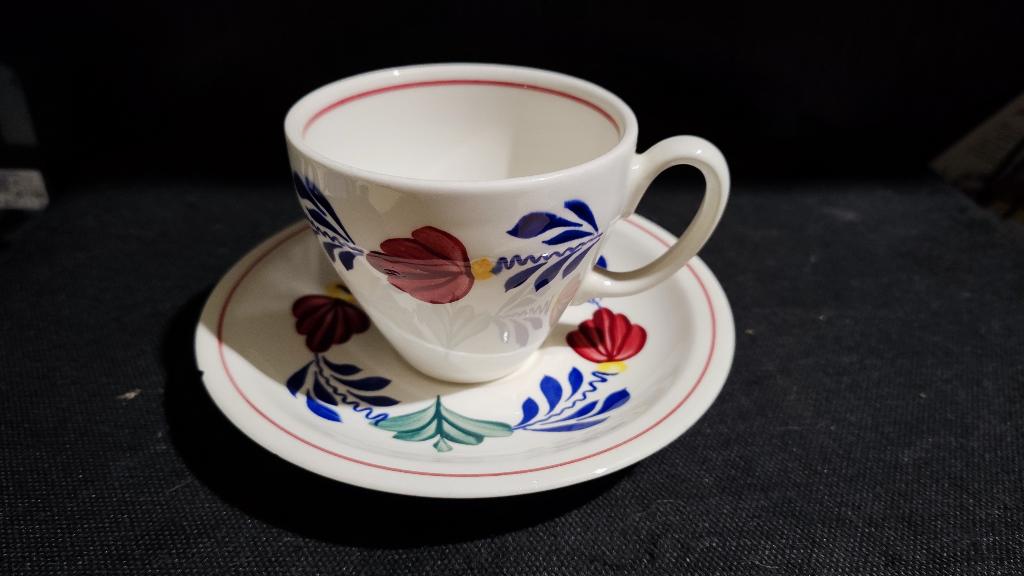 Vintage Boch Belgium "Bernadette" Kop en Schotel, Antiek en Kunst, Verzenden