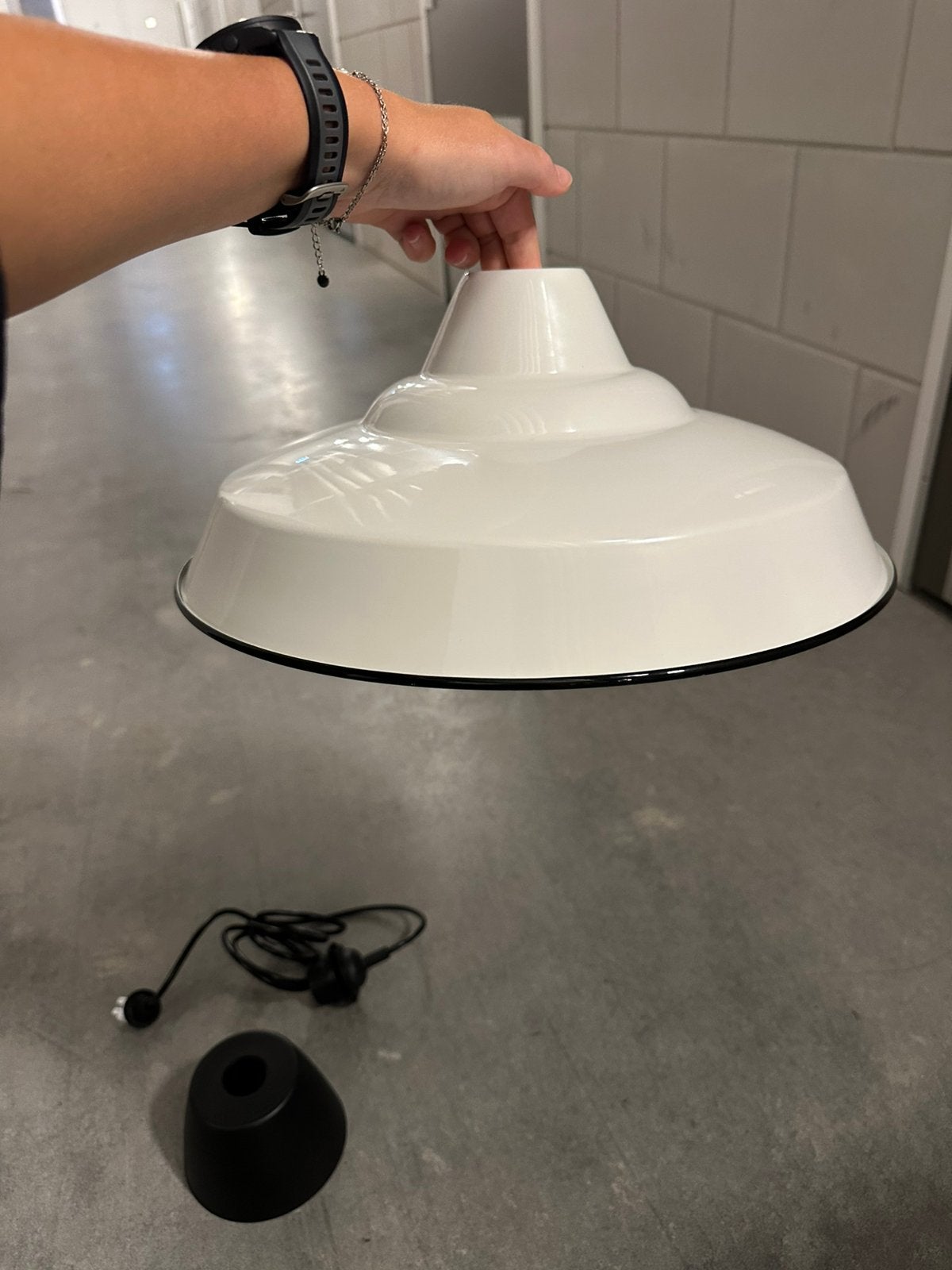 Witte hanglamp, Huis en Inrichting, Ophalen, Nieuw