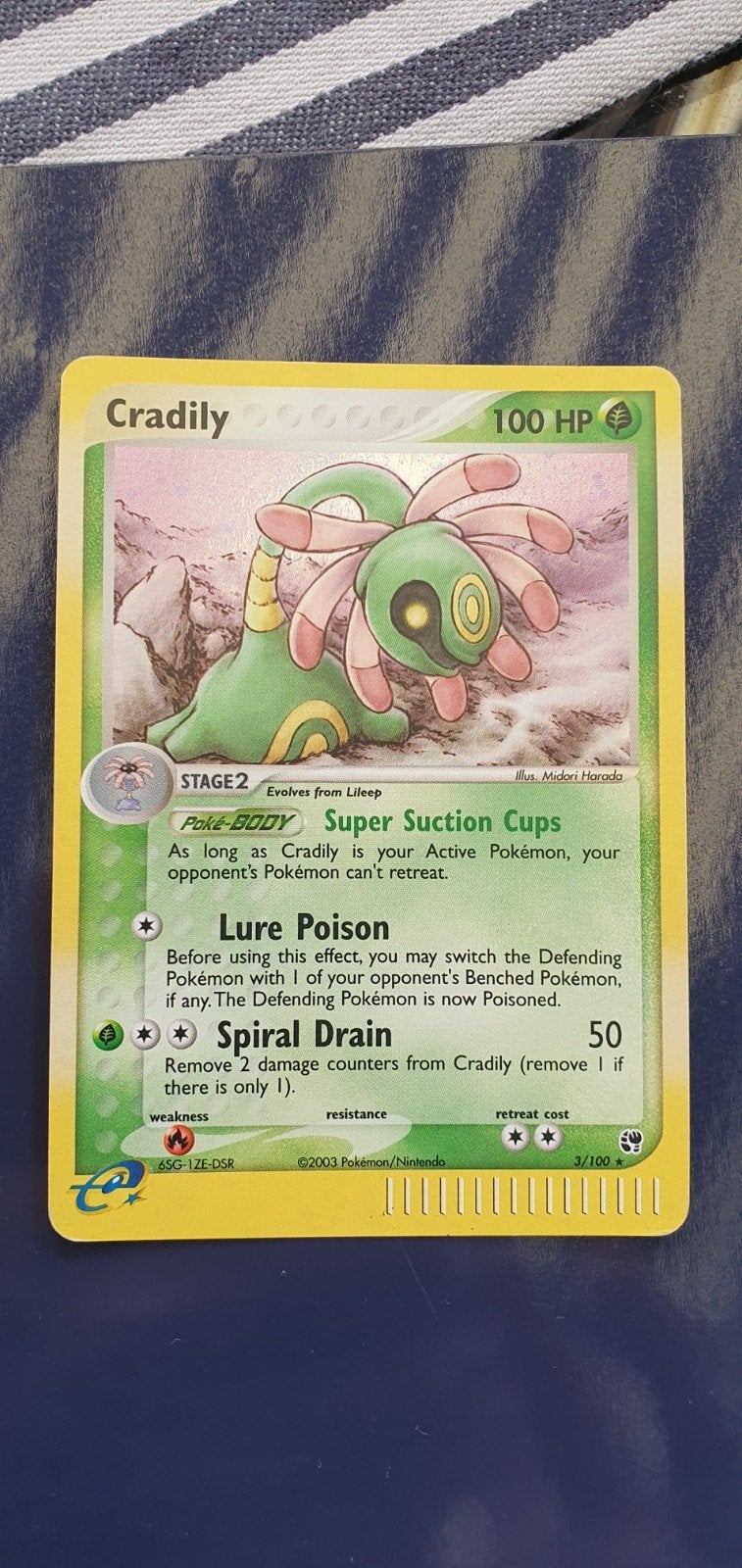 Cradily 3/100  pokemon kaart, Ophalen of Verzenden, Gebruikt