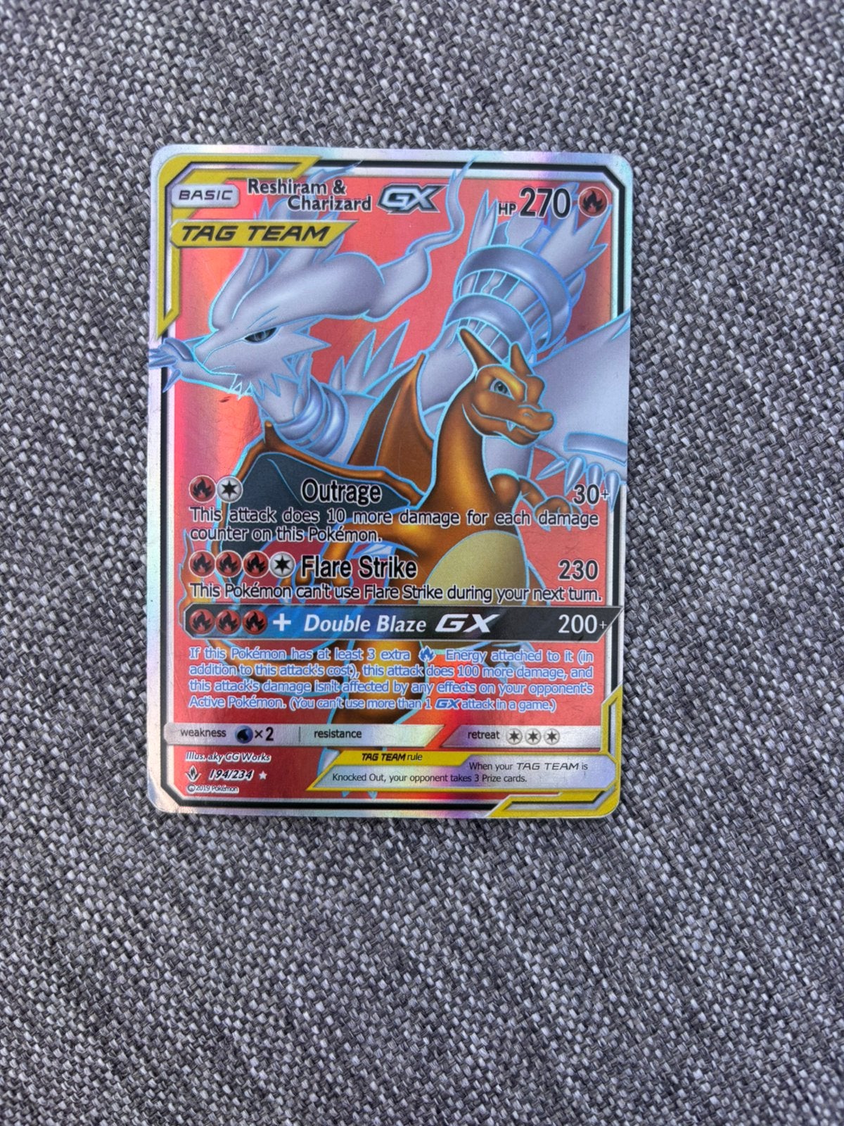 Pokémon kaart reshiram & Charizard 194/234, Ophalen of Verzenden, Nieuw, Losse kaart