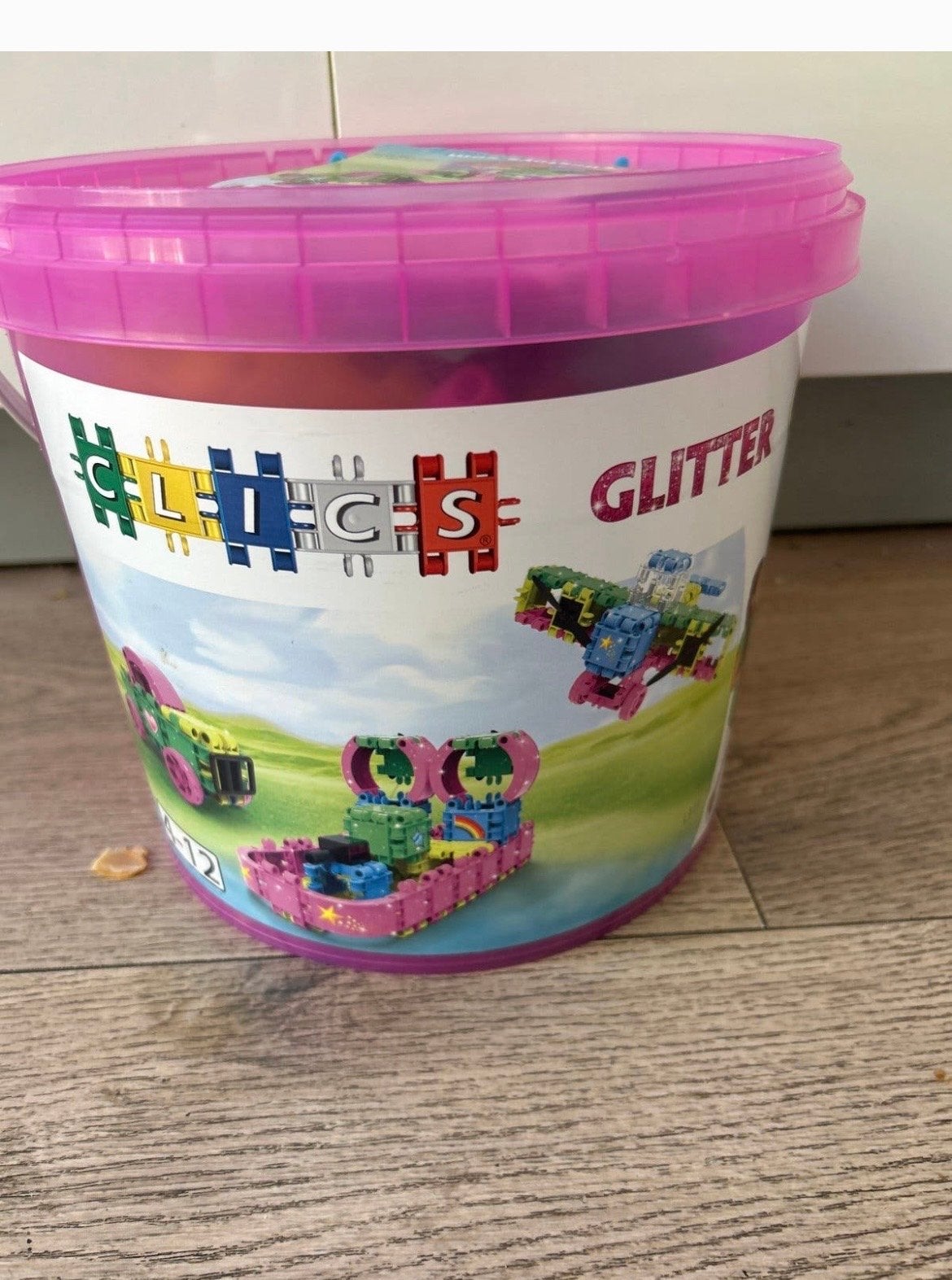 Clics Glitter emmer met Peppa Pig figuren, Ophalen, Zo goed als nieuw, Overige merken