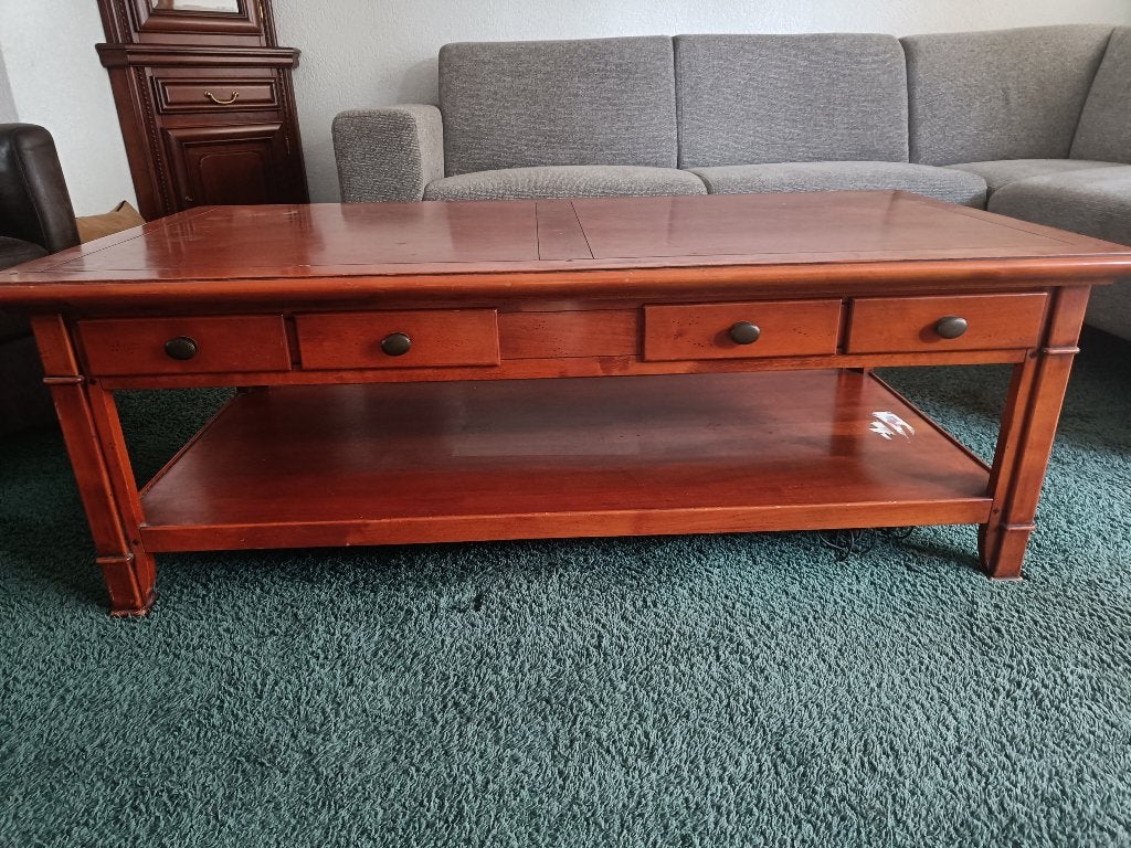 Te koop kersenhouten salontafel opknapper, Ophalen, Gebruikt, 100 tot 150 cm, 50 tot 100 cm