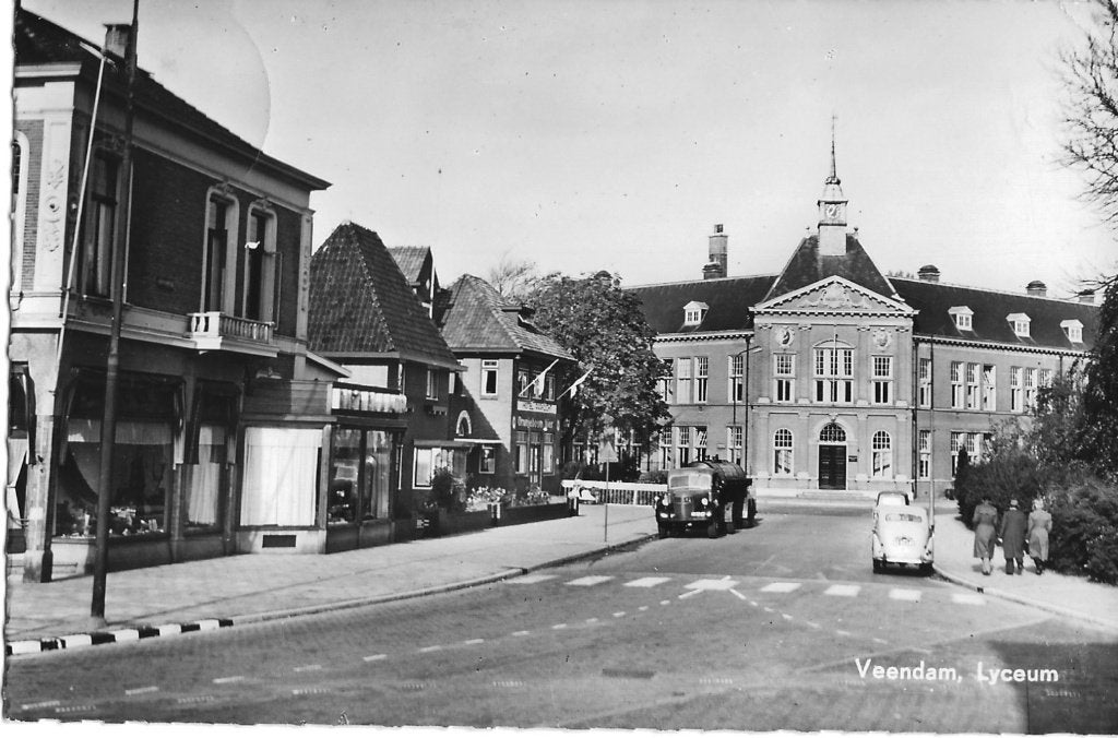 Veendam, Lyceum - auto vrachtauto, Verzenden, 1940 tot 1960, Gelopen, Groningen