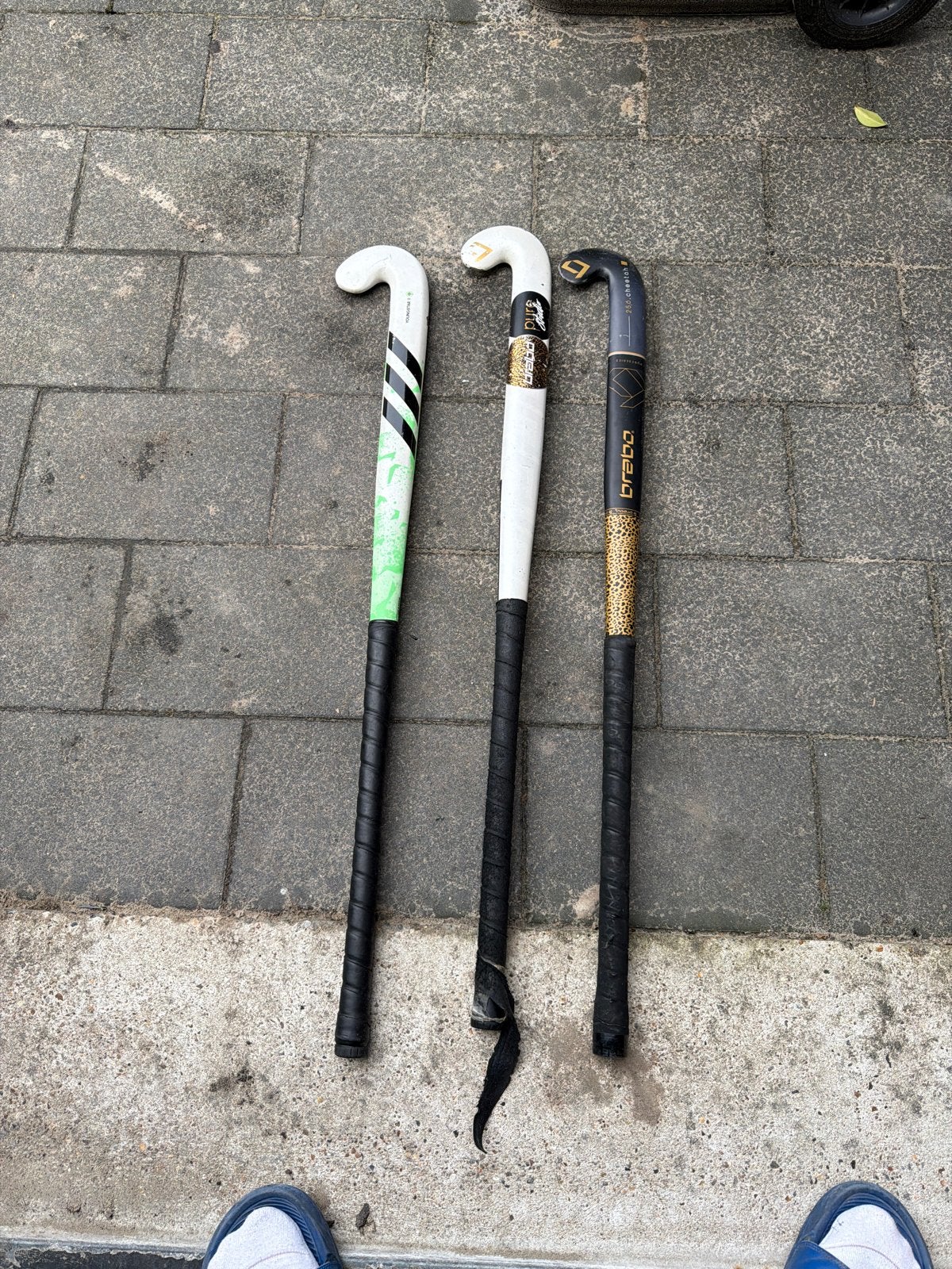 Drie gebruikte hockeysticks + tas zgan, Ophalen of Verzenden, Gebruikt, Stick