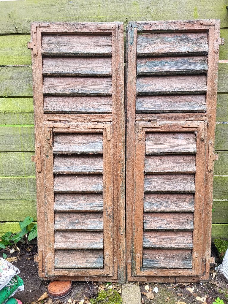 Oude Franse luiken shutters oud ter decoratie, Ophalen, Gebruikt
