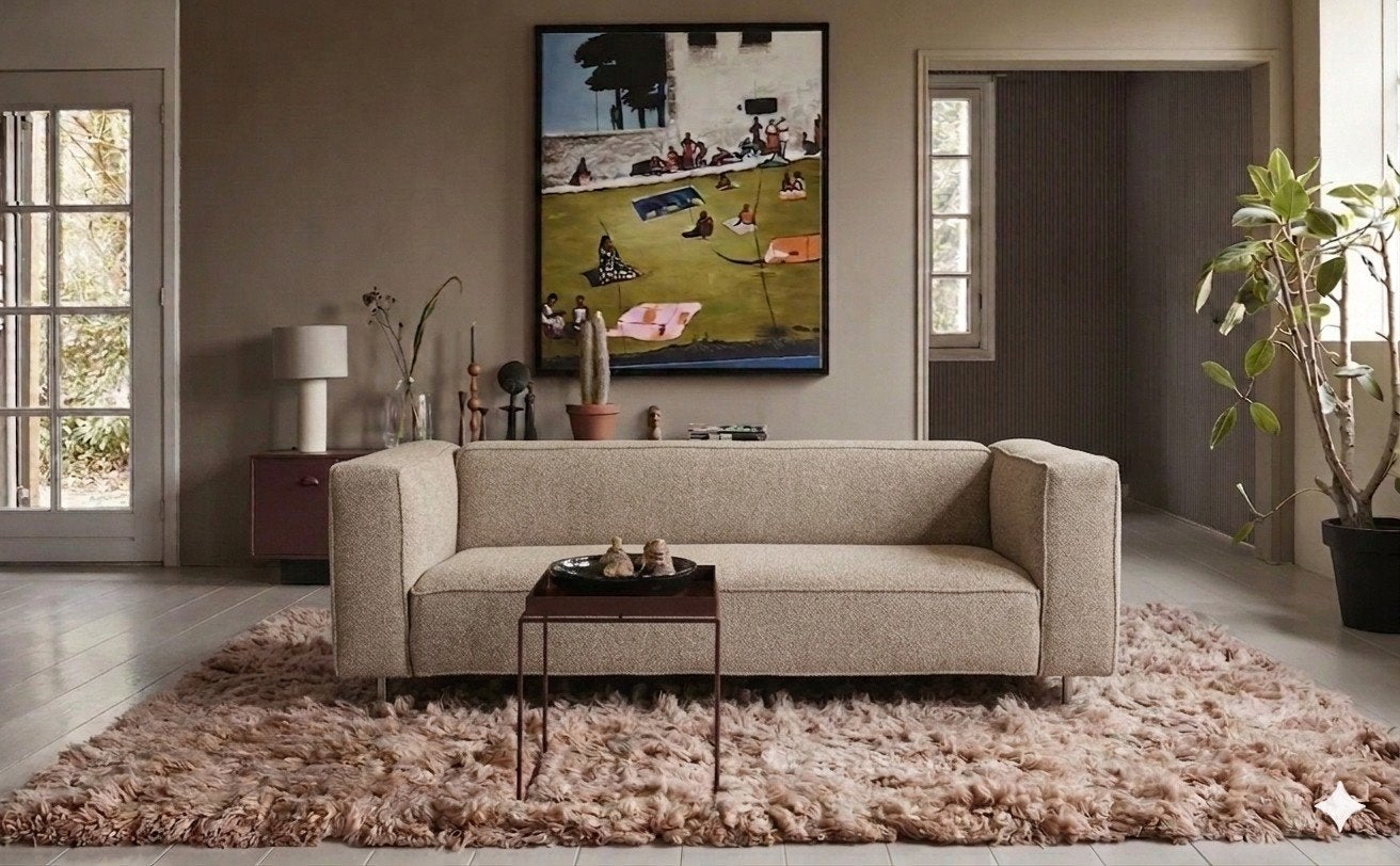 Gelderland 6400 | Beige bouclé | Opnieuw gestoffeerd, Huis en Inrichting, Banken | Bankstellen, Info@andriesign.nl, 150 tot 200 cm