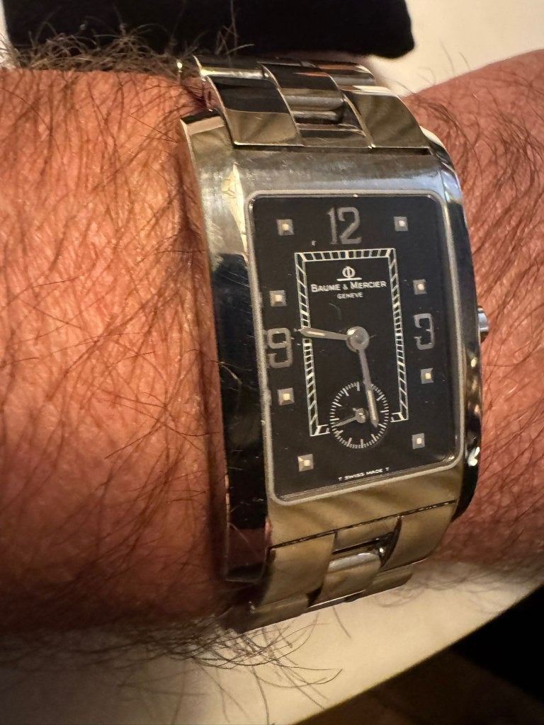 Zwitsers Horloge Baume et Mercier Hampton zwarte wijzerplaat, Richemont, Ophalen of Verzenden, Zo goed als nieuw, Info@houseofcoco.nl