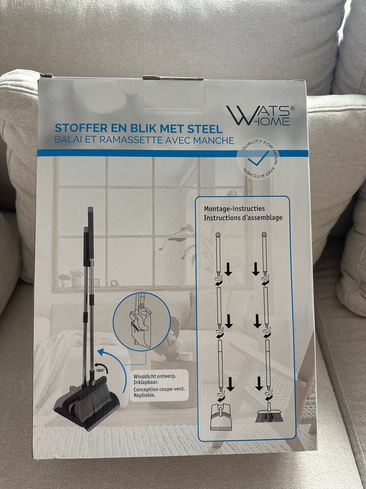 Stoffer en blik met steel - Nieuw in doos, Huis en Inrichting, Ophalen, Bezem of Borstel
