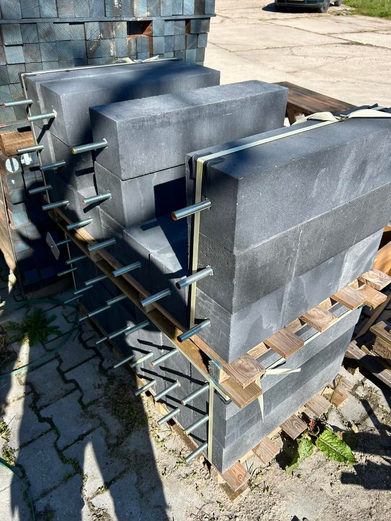 Betonpoer 15x15x60 cm antraciet met stelplaat m16, Ophalen of Verzenden, Zo goed als nieuw, H, H