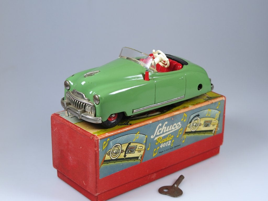 Schuco 4012 Radio Auto + Doos (1952) Thorens Muziekwerk, Ophalen of Verzenden