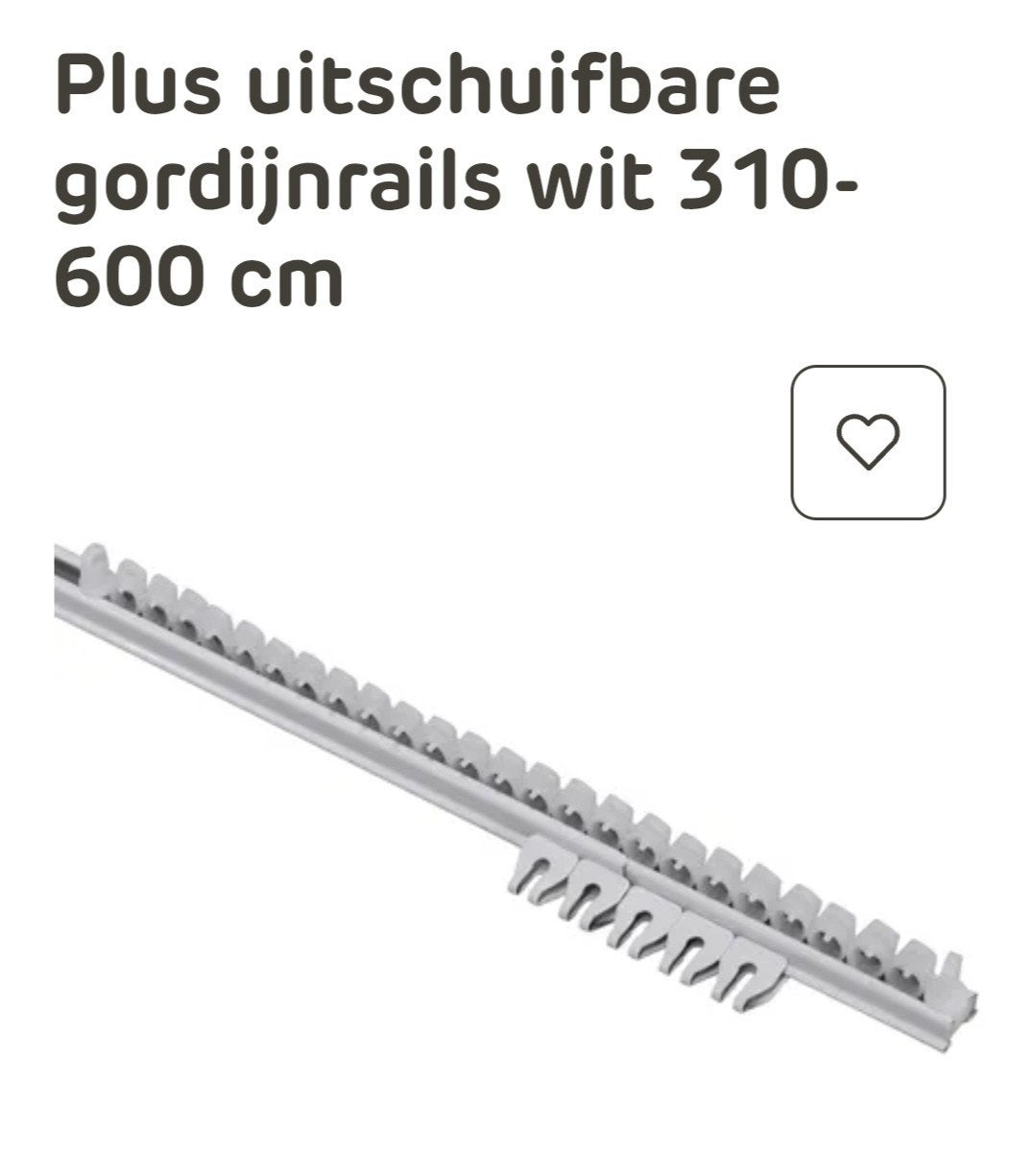 Uitschuifbare gordijnrails wit 310-600 cm, Huis en Inrichting, Stoffering | Gordijnen en Lamellen, Ophalen, Wit, Modern, Functioneel