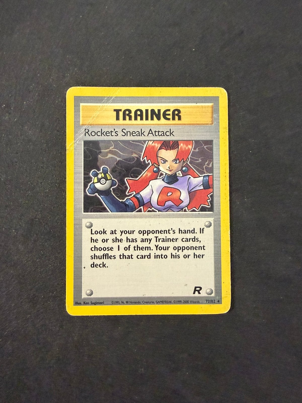 Pokemon tcg vintage bulk card - rocket sneak attack 72, Ophalen of Verzenden, Gebruikt, Losse kaart
