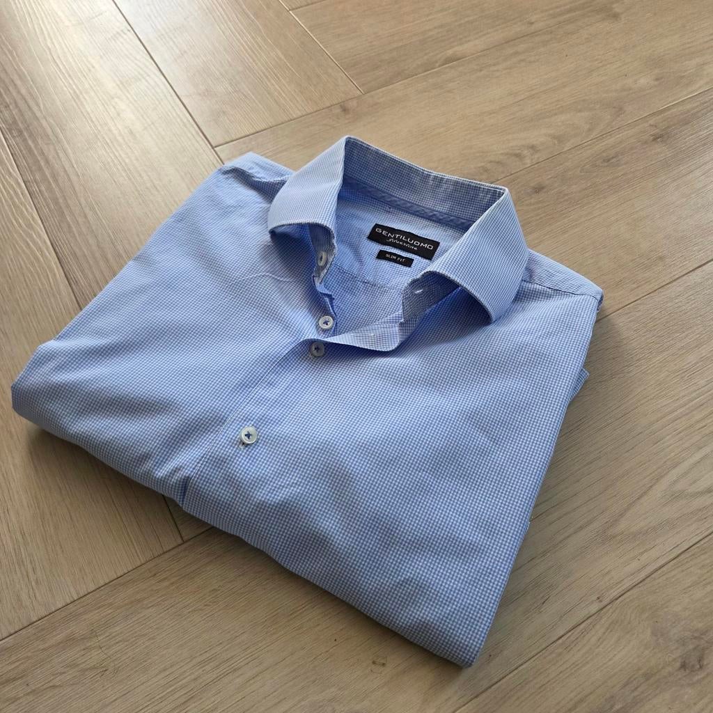Stijlvol Gentiluomo overhemd maat 42 - Zeer goede staat, Blauw, Ophalen of Verzenden, Zo goed als nieuw, Halswijdte 41/42 (L)