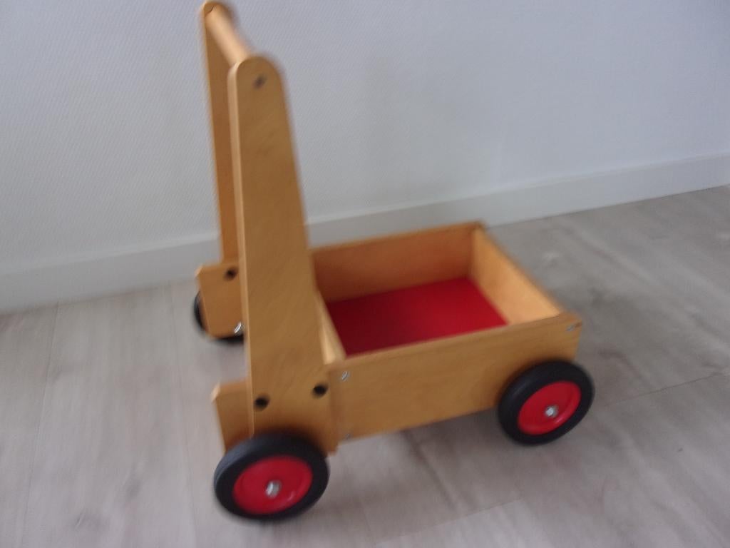 Zwaar Houten LOOPKAR met 2 Lagen Nieuwe Gekleurde Blokken, Ophalen of Verzenden, Zo goed als nieuw, Overige typen
