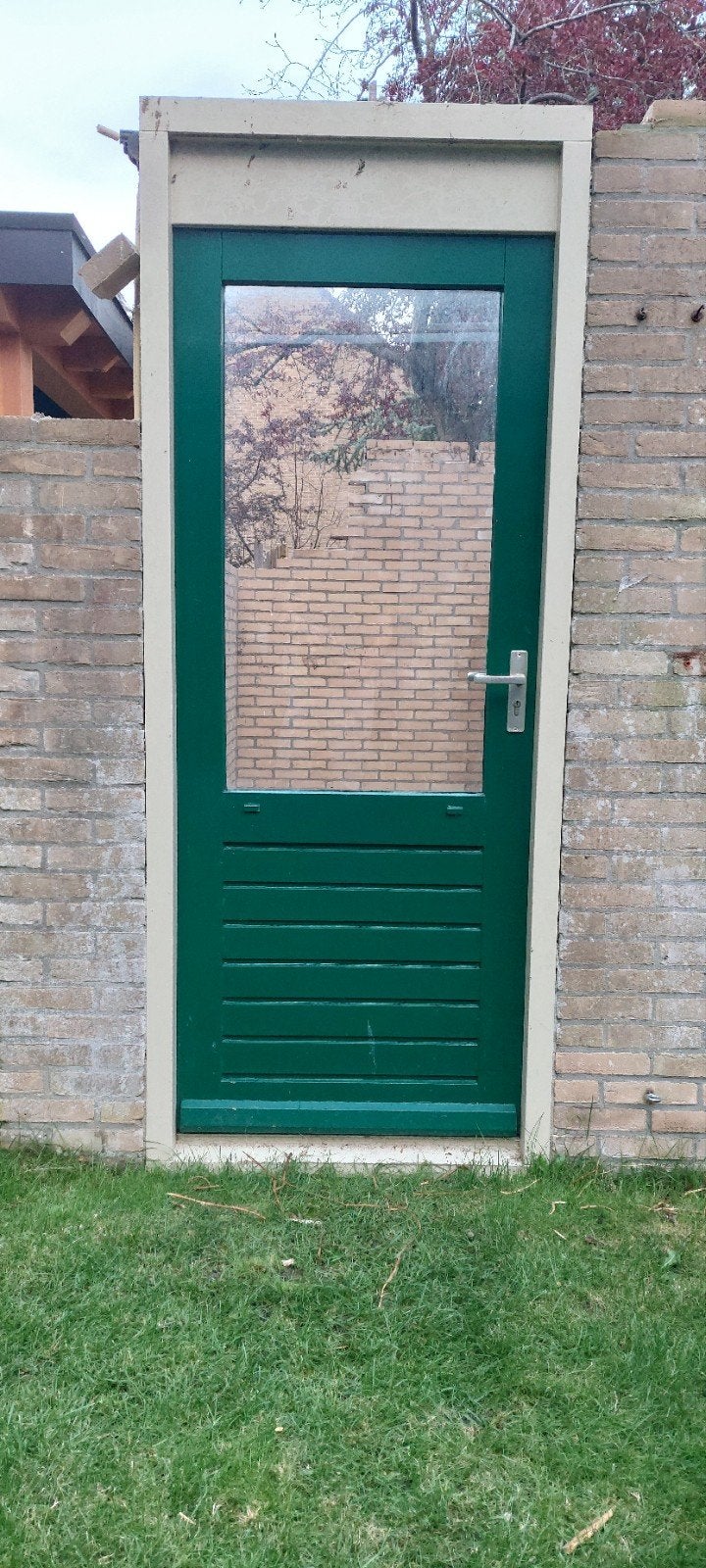 schuurdeur kozijn, Gebruikt, Deurkozijn, Inclusief glas, 225 cm of meer