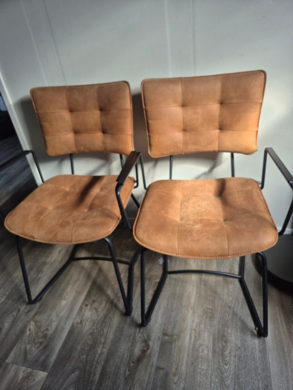 2 stuks! Stevige Cognac Leren Henders & Hazel Stoelen, Ophalen of Verzenden, Bruin, Leer