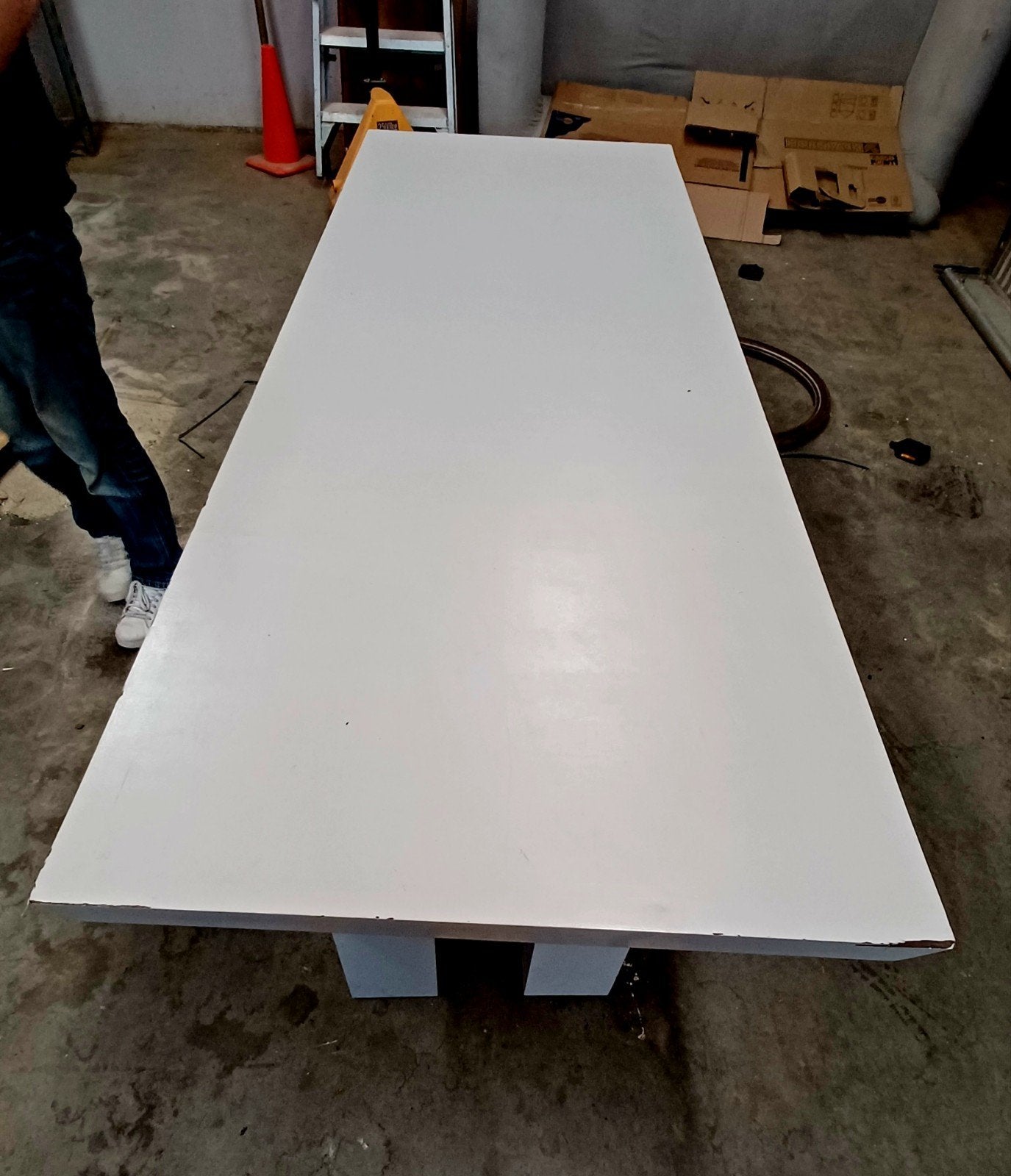 Eettafel houtsoort wengé 210x78 cm, Gebruikt, 200 cm of meer, Rechthoekig, 50 tot 100 cm