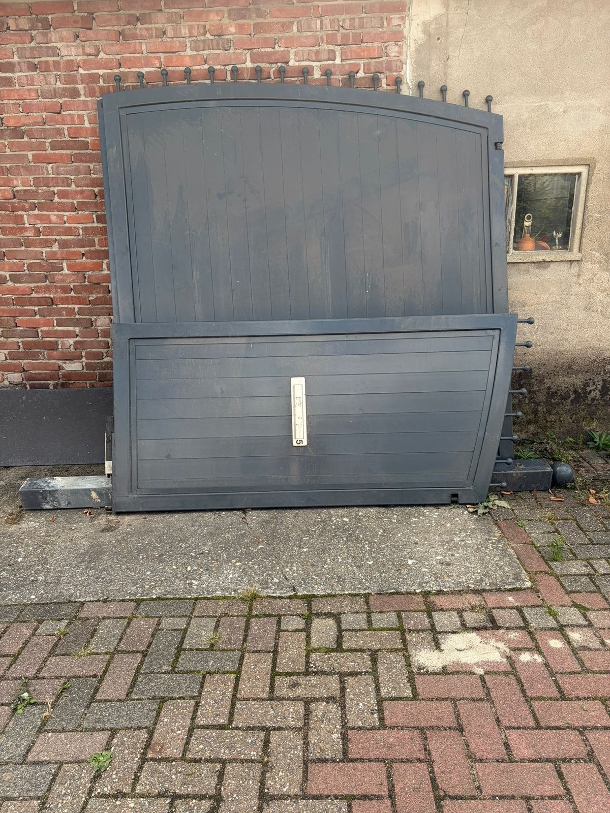 Elektriche alminium poort- 3 meter breedx180 hoog, Doe-het-zelf en Verbouw, Ophalen, Overige typen, Zo goed als nieuw, Metaal