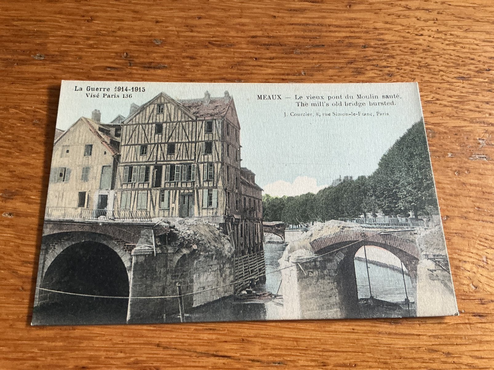m4 Frankrijk Meaux le vieux pont du Moulin sautè, Ophalen of Verzenden, Voor 1920, Frankrijk