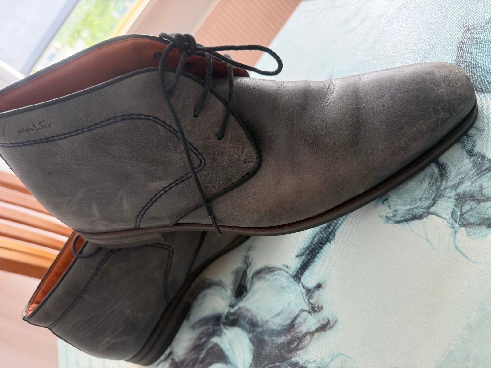 Van Lier herenschoenen - Grijs - Maat 41.5, Ophalen of Verzenden, Gedragen, Overige kleuren, Veterschoenen