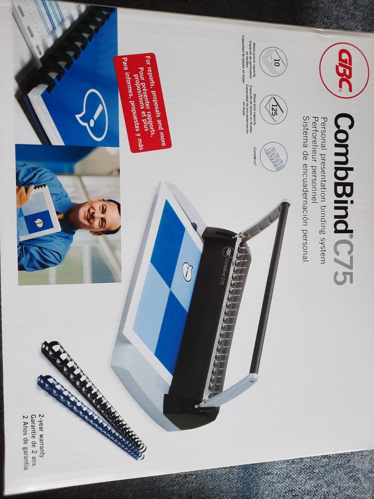 GBC CombBind C75 Bindmachine - Nieuw in doos, Diversen, Bureau-accessoires, Ophalen of Verzenden