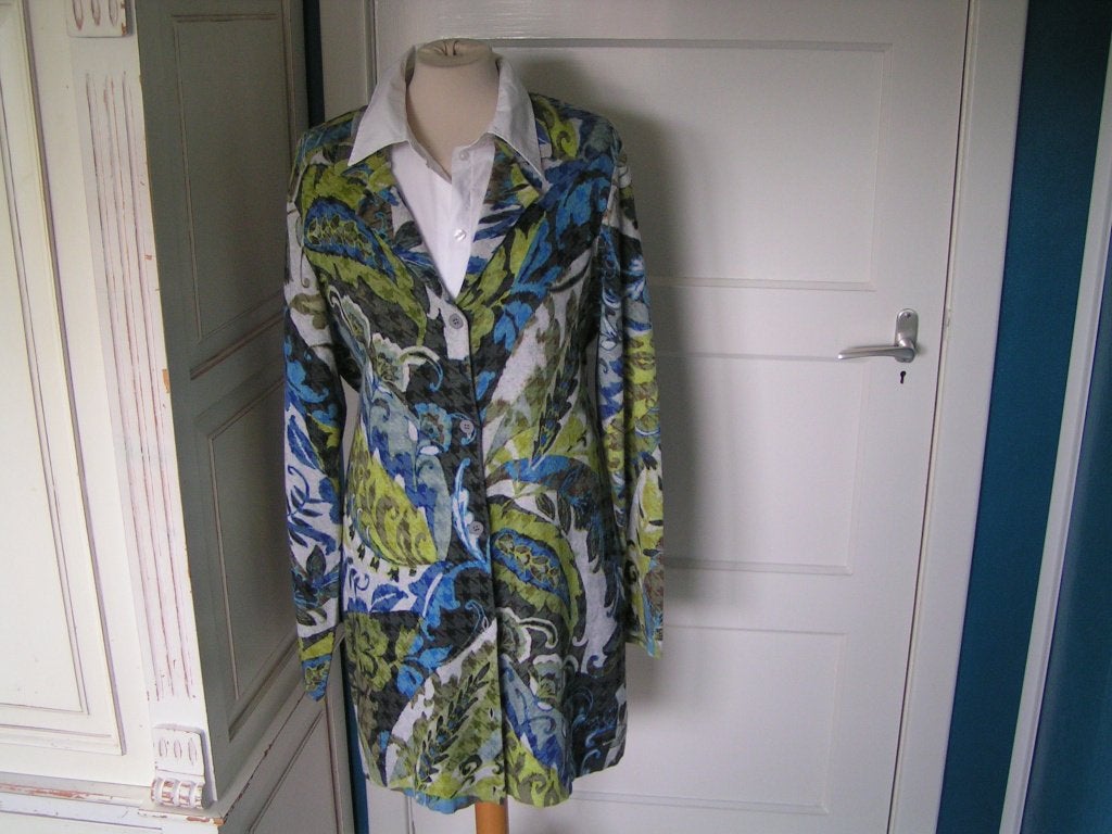 Prachtig Nieuw Lang Colbertjasje Roberto Sarto maat 46, Blauw, Maat 46/48 (XL) of groter, Nieuw, Ophalen of Verzenden
