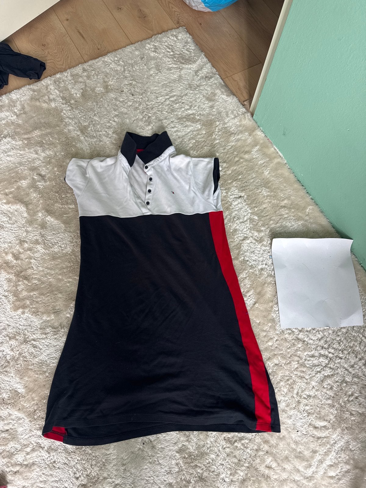 Tommy Hilfiger jurk wit/zwart/rood, Wit, Ophalen of Verzenden, Maat 36 (S), Gedragen