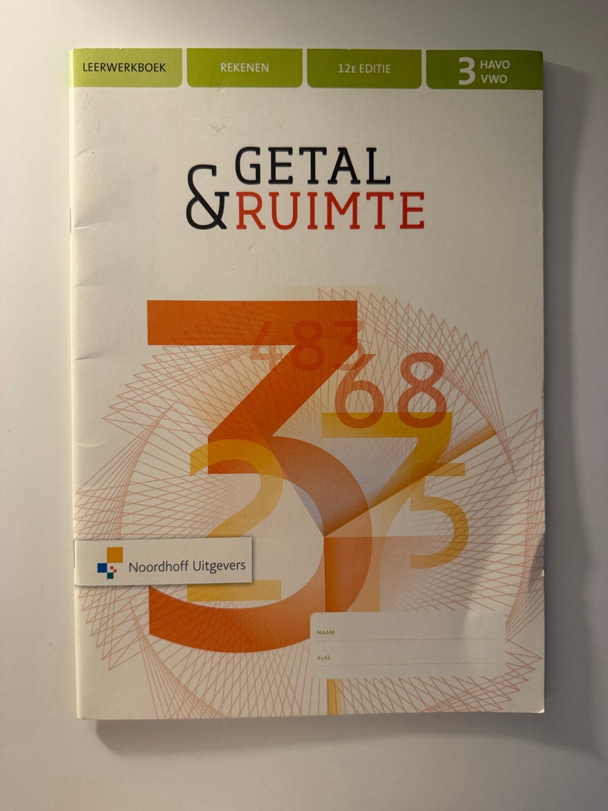 Getal & Ruimte 3 HAVO/VWO 12e editie Leerwerkboek, Boeken, Ophalen of Verzenden, Beta, Zo goed als nieuw
