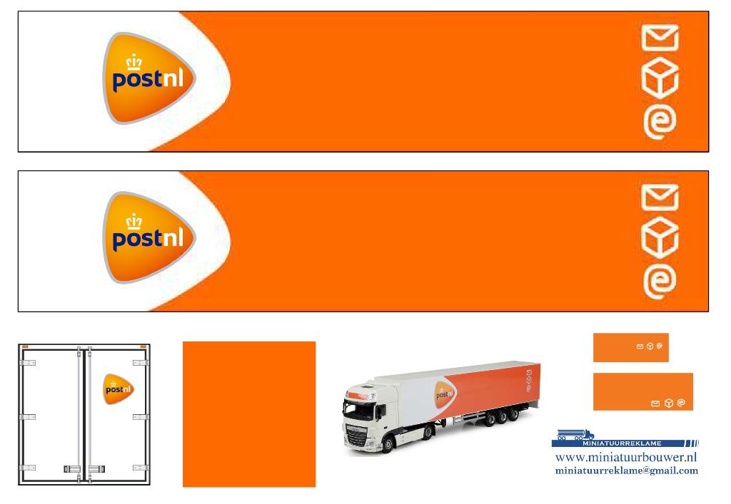 Vrachtauto decal 1:50 Post NL ( type 2 ), Hobby en Vrije tijd, Modelauto's | 1:50, Verzenden, Nieuw, Bus of Vrachtwagen, Overige merken