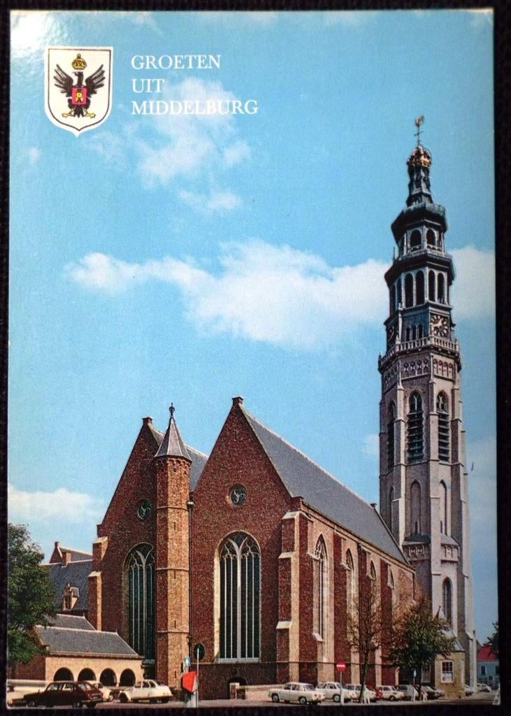 Middelburg- Lange Jan - oude autos - Citroen 2CV Renault 16, Ophalen of Verzenden, 1980 tot heden, Gelopen, Zeeland
