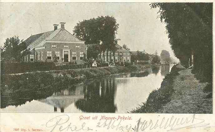 301-284-047 Nieuwe Pekela Groet uit, Verzamelen, Ansichtkaarten | Nederland, Verzenden, Voor 1920, Groningen