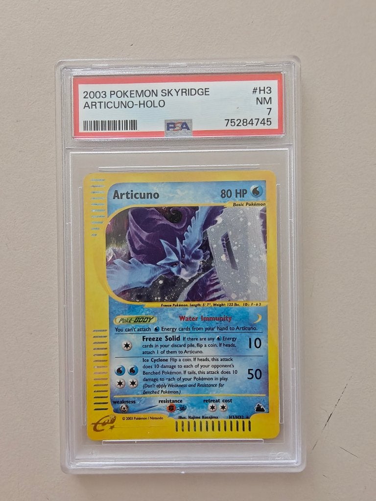 Articuno-Holo Skyridge PSA 7, Ophalen of Verzenden, Zo goed als nieuw, Losse kaart, Foil