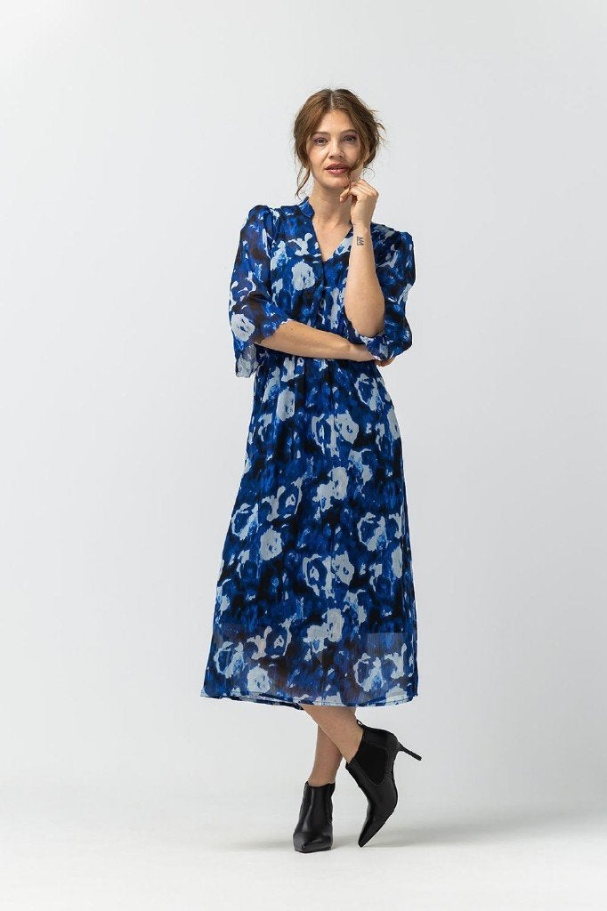 Label Dot 2 delige/laags midi  jurk Maat 38, Kleding | Dames, Maat 38/40 (M), Blauw, Nieuw, Ophalen of Verzenden
